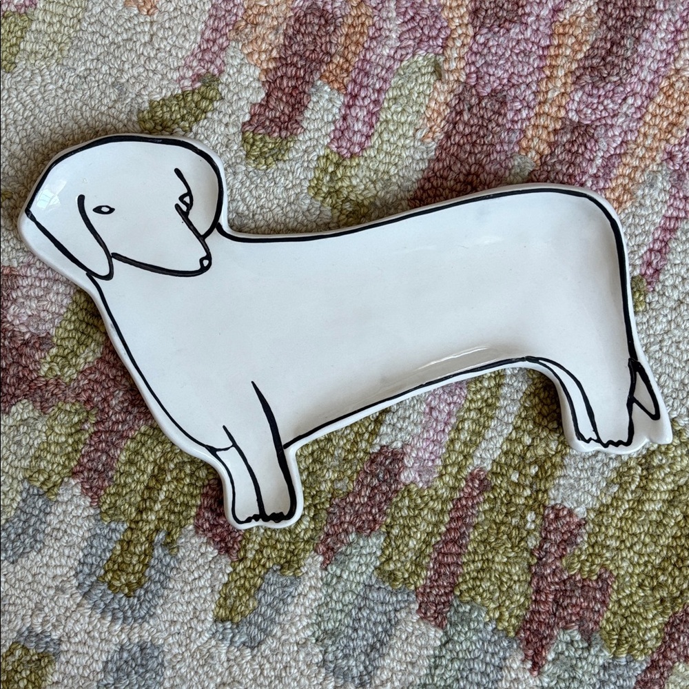 🐩Anthropologie Pet Study Trinket Dish Dachshund Dog Leah Reena Goren Ceramic - Picture 11 of 16